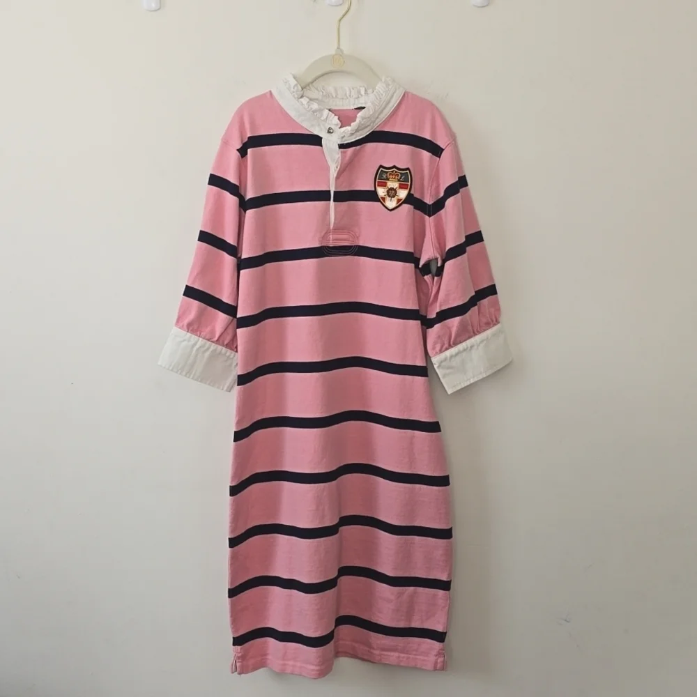Ralph Lauren Vintage Pink Stripe Polo Dress